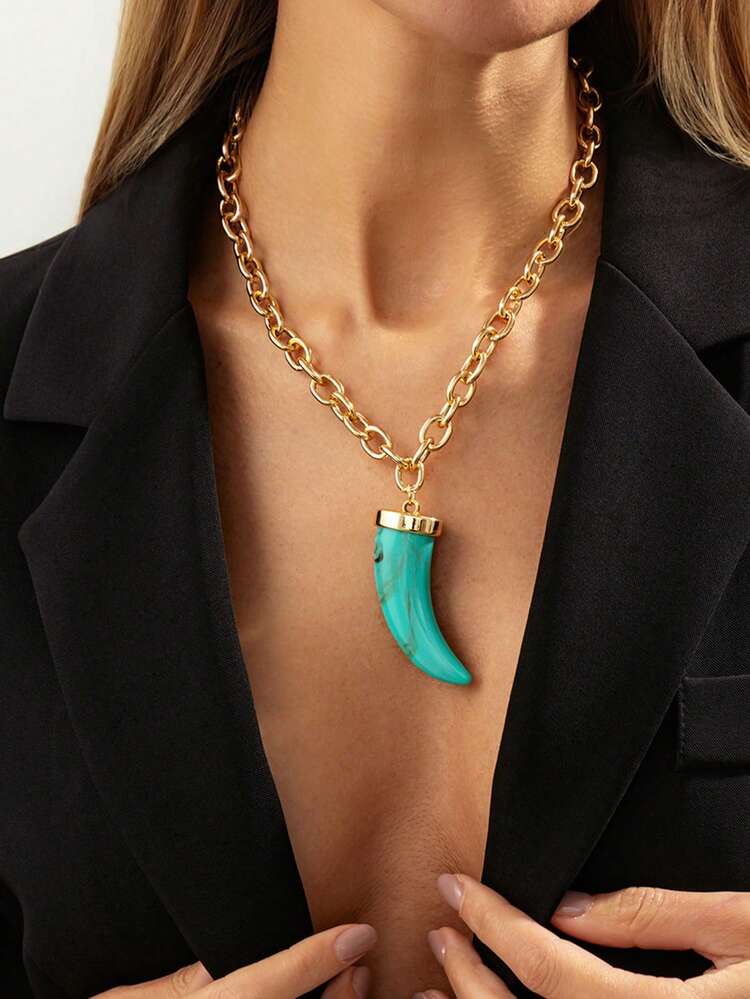 Cuban Horn Pendant Necklace