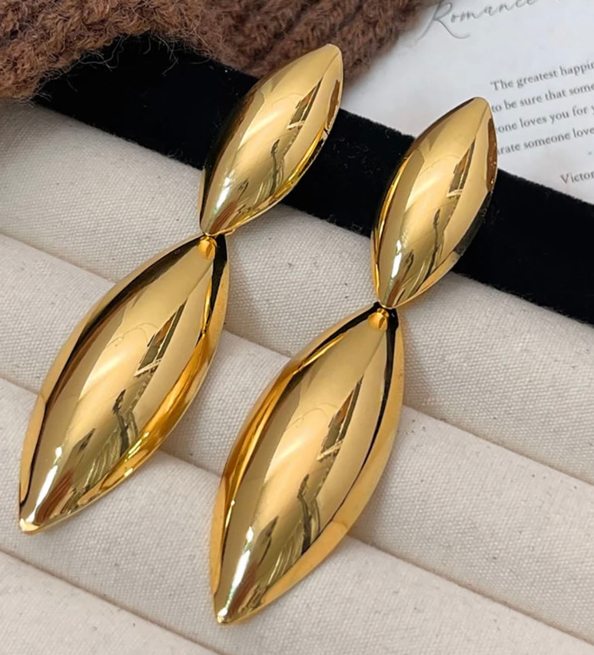 Oval Double Drop Earrings