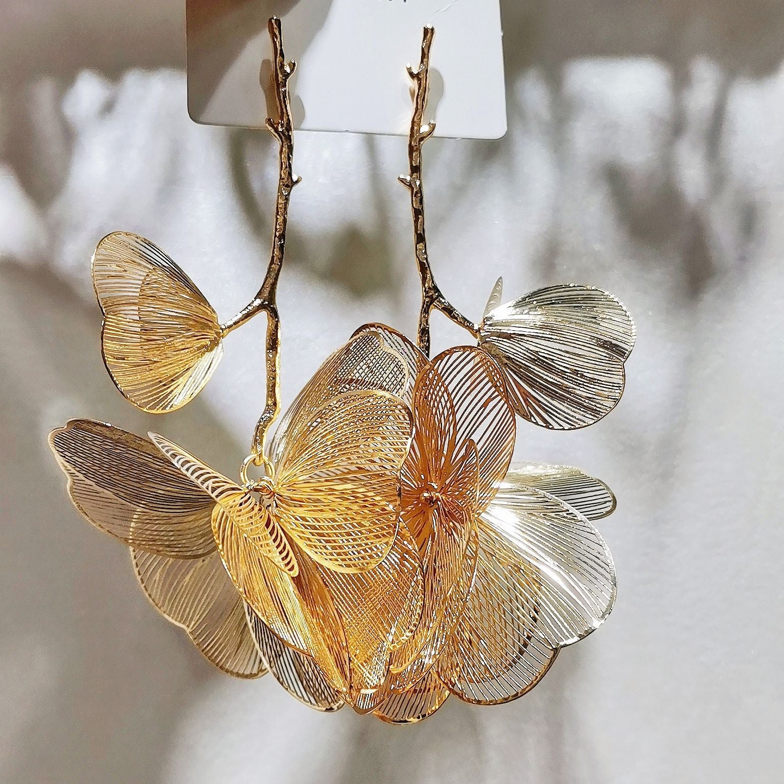 Filigree Drop Flower Earrings