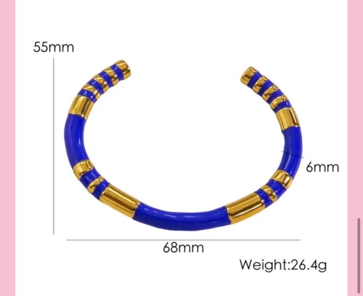 C Cuff Enamel Bracelet