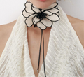 White Flower Rope Necklace