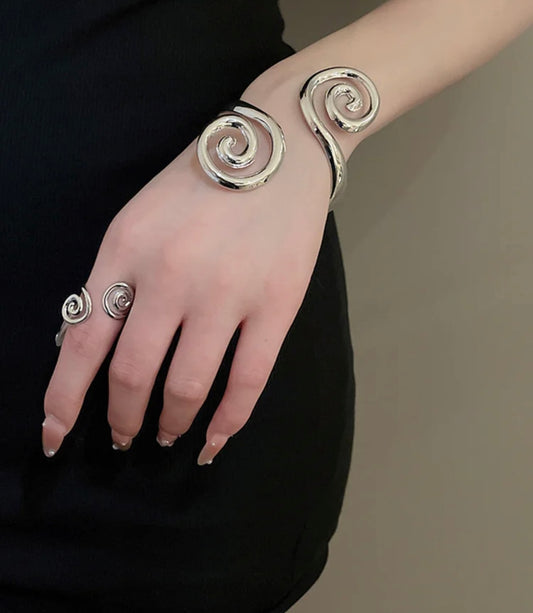 Swirl Bracelet and Rings