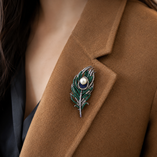 Peacock Feather Brooch