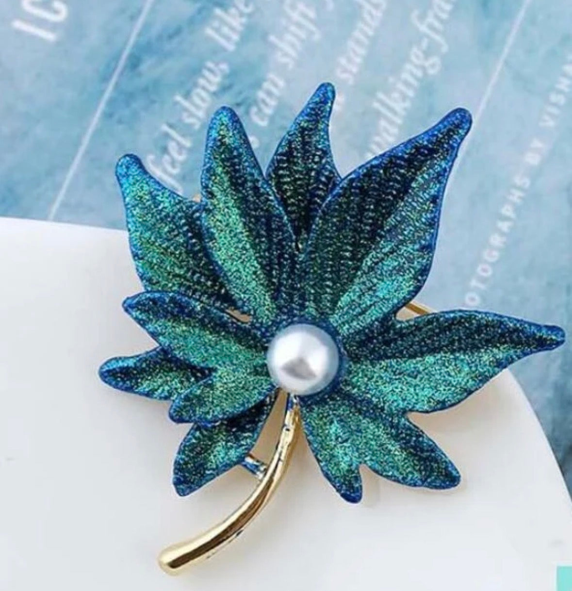 Blue Petal Brooch