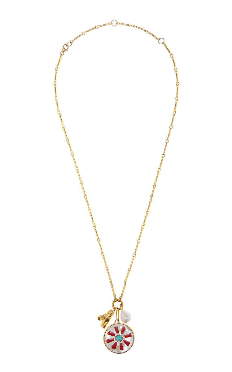 White Lemon Charm Necklace