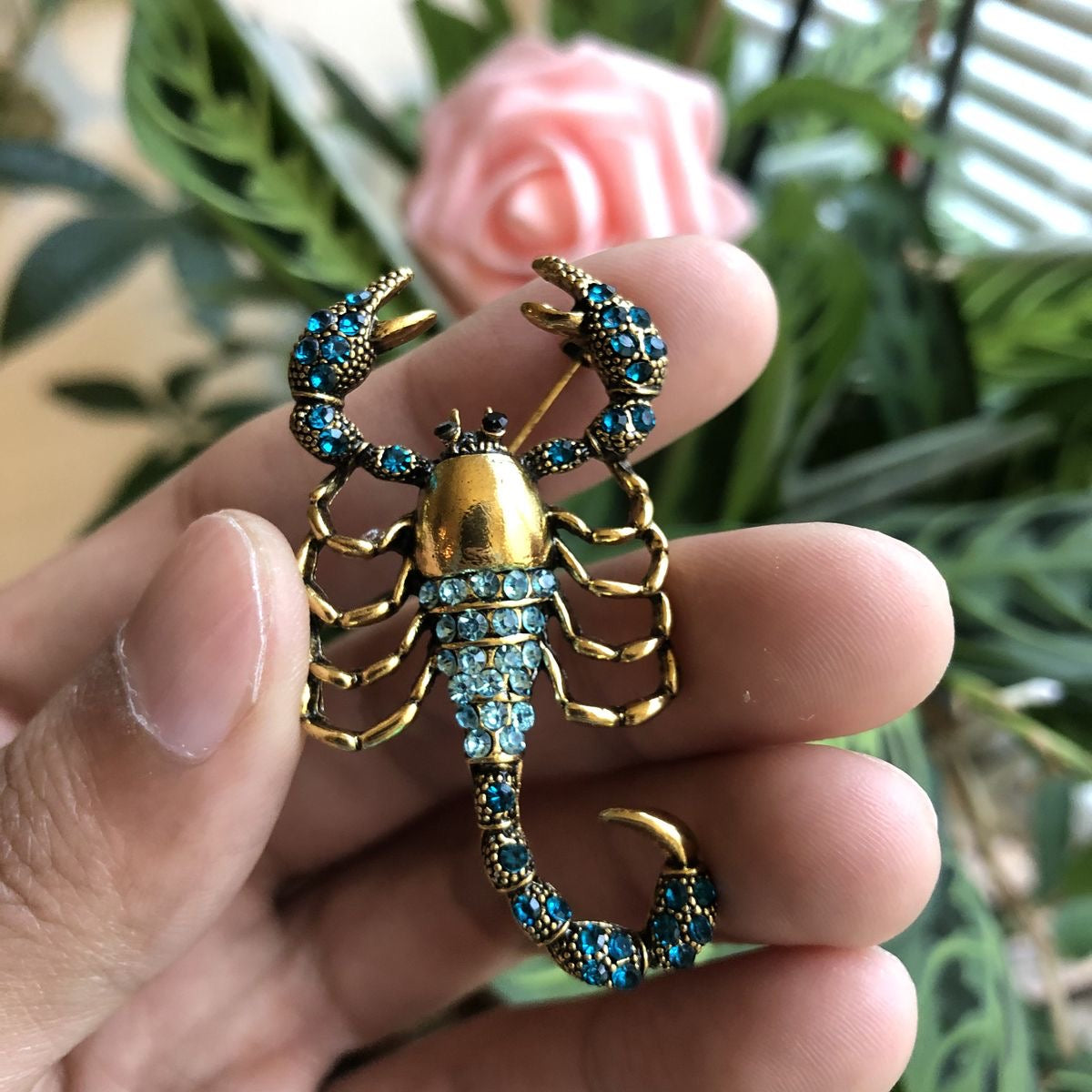 Beach Blue Scorpion Brooch