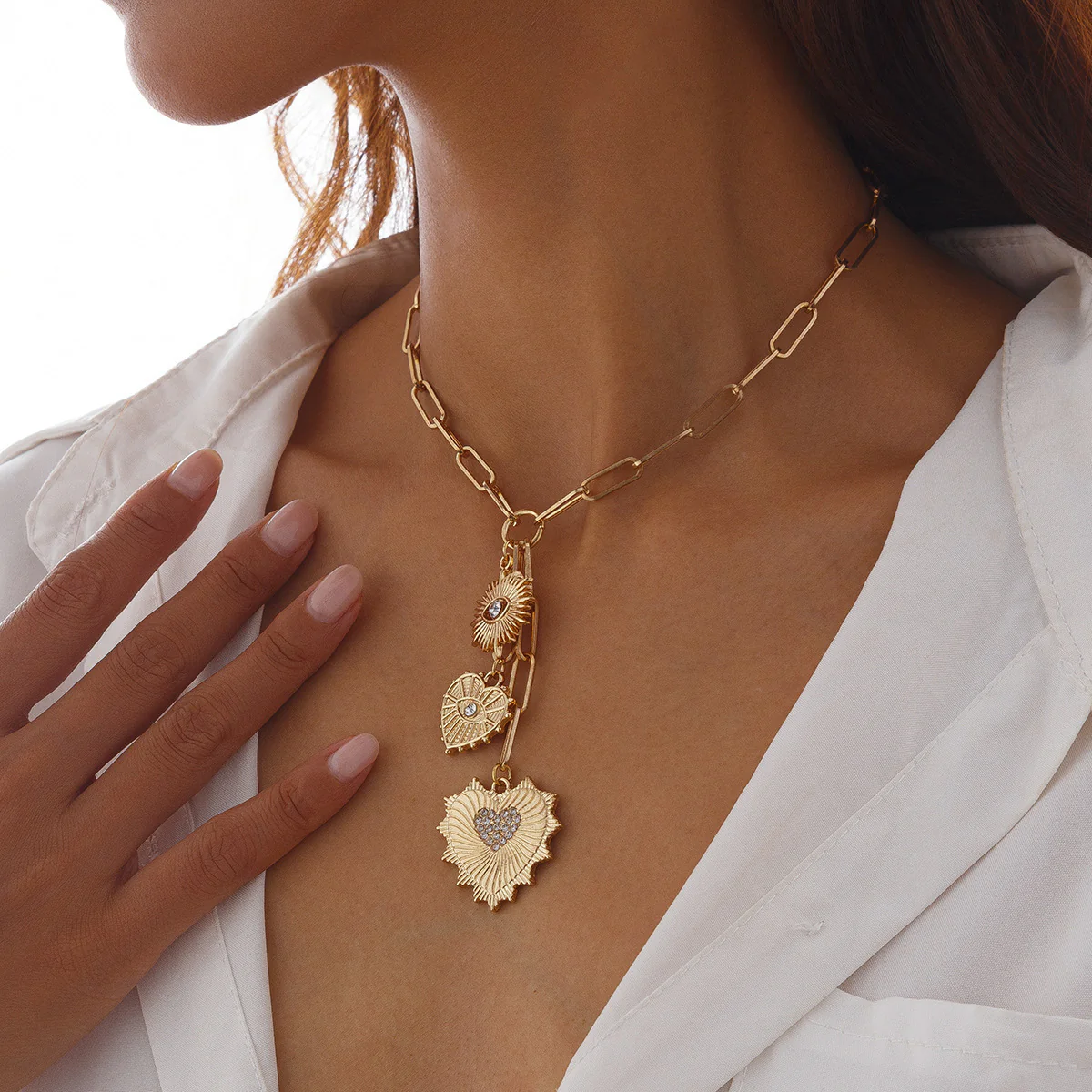 Golden Dripping Heart Necklace