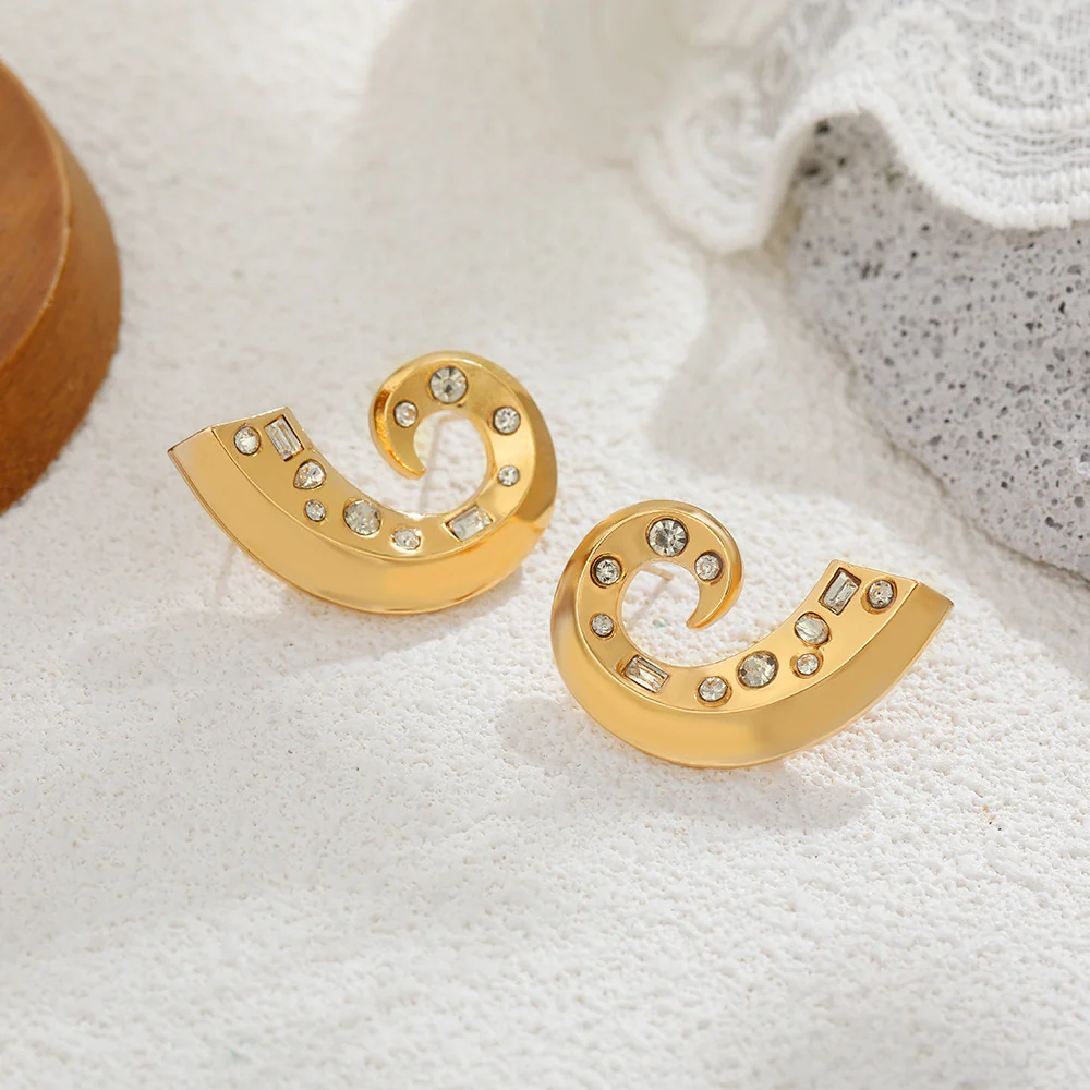 Curved Stud Earrings