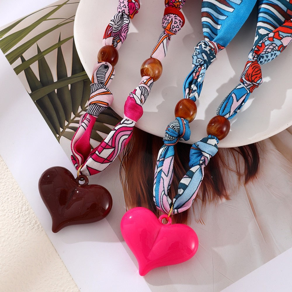 Heart Scarf Necklace