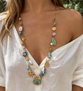 Blue Bee Charm Necklace