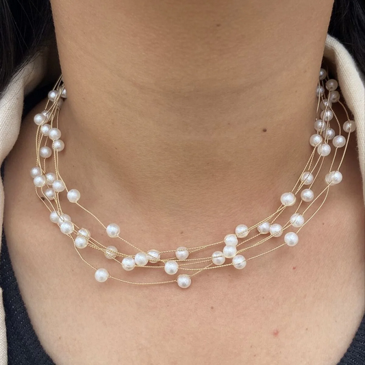 Loose Pearl Choker Necklace