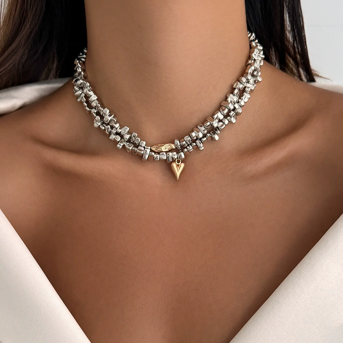 Pebble Heart Necklace