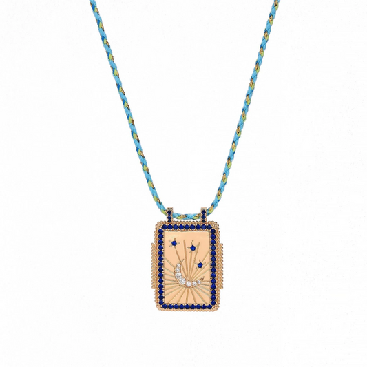 Blue Moon Threaded Necklace