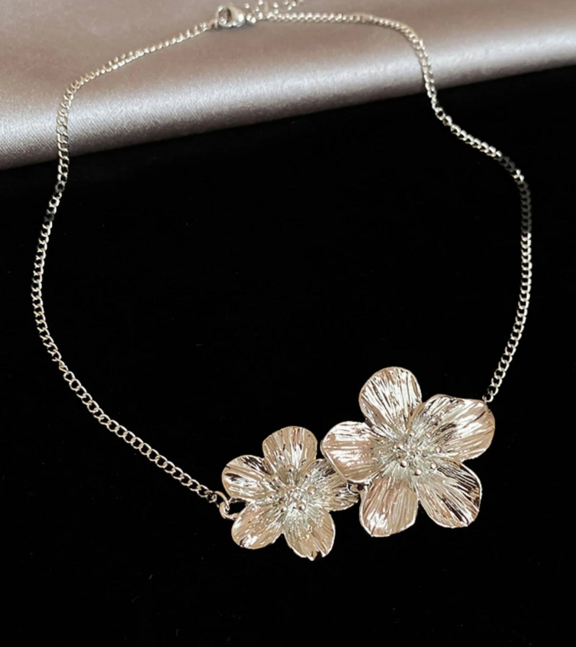 Double Flower Silver Pendant