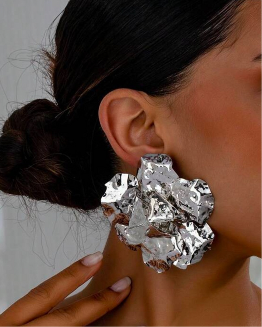 Silver Foil Earring