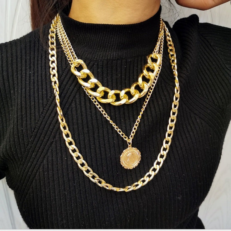 Junky Coin Layered Necklace