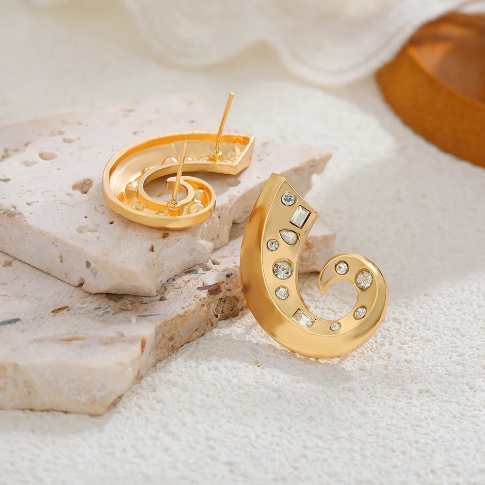 Curved Stud Earrings