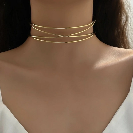 Lined Choker Necklace