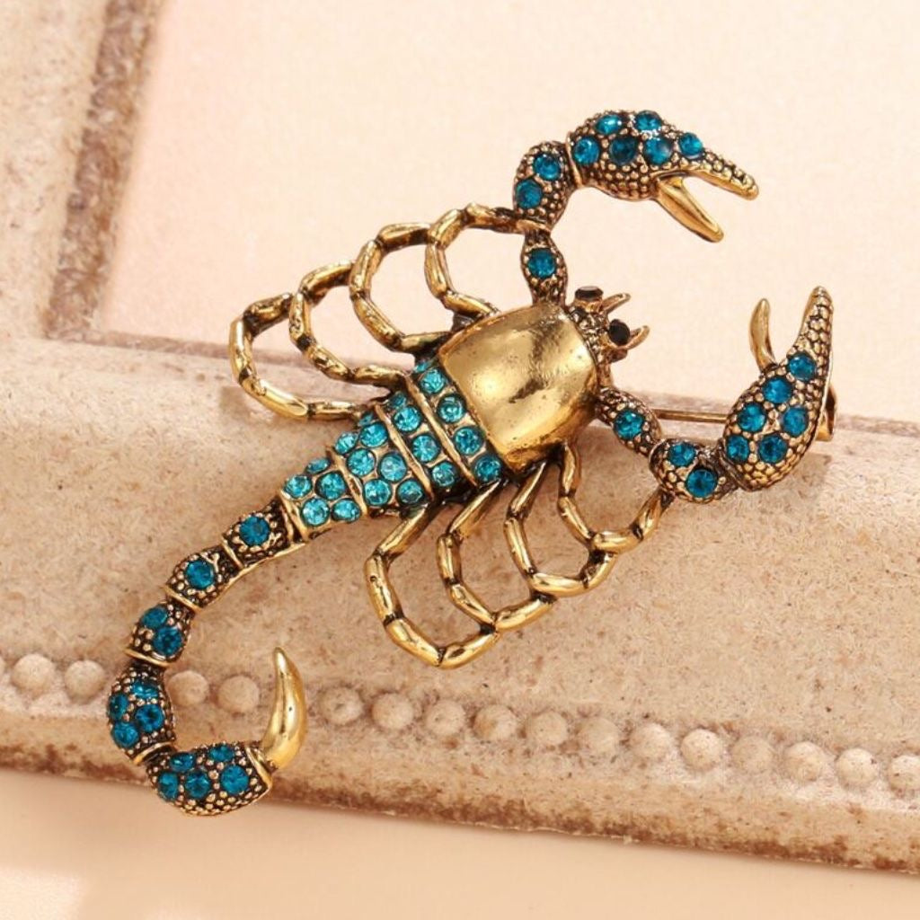 Beach Blue Scorpion Brooch