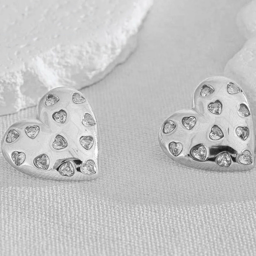 Heart Diamond Studs