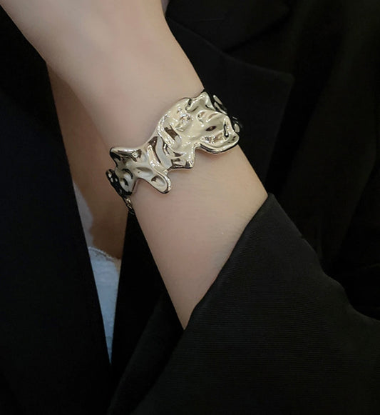 Dented Silver Bracelet Kada