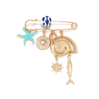 Blue Star Pin Brooch