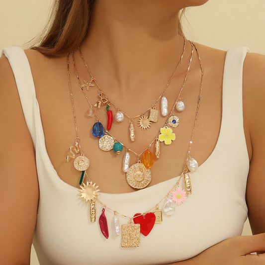 Multi Charmed Necklace