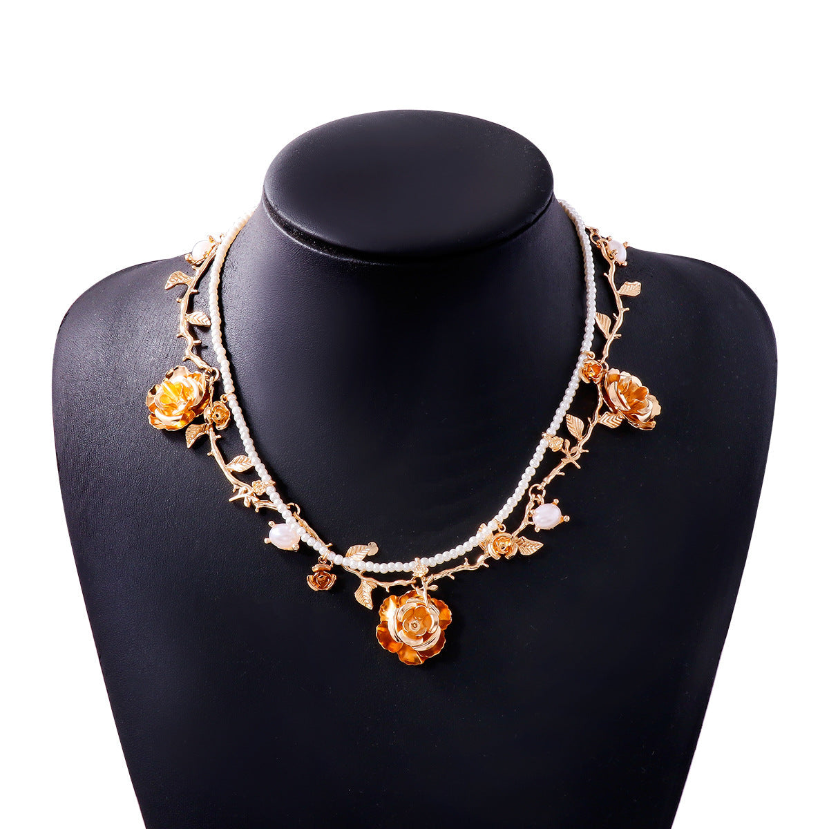 Rose and Pearl Necklace