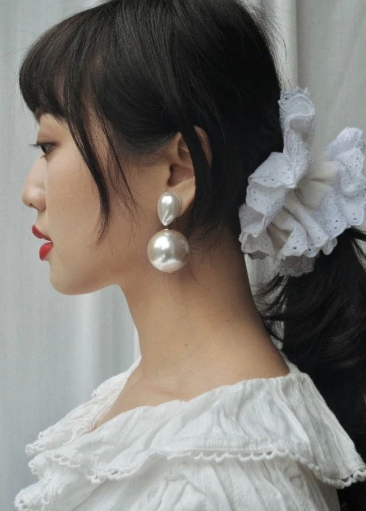 Milky White Bulb Drop Studs