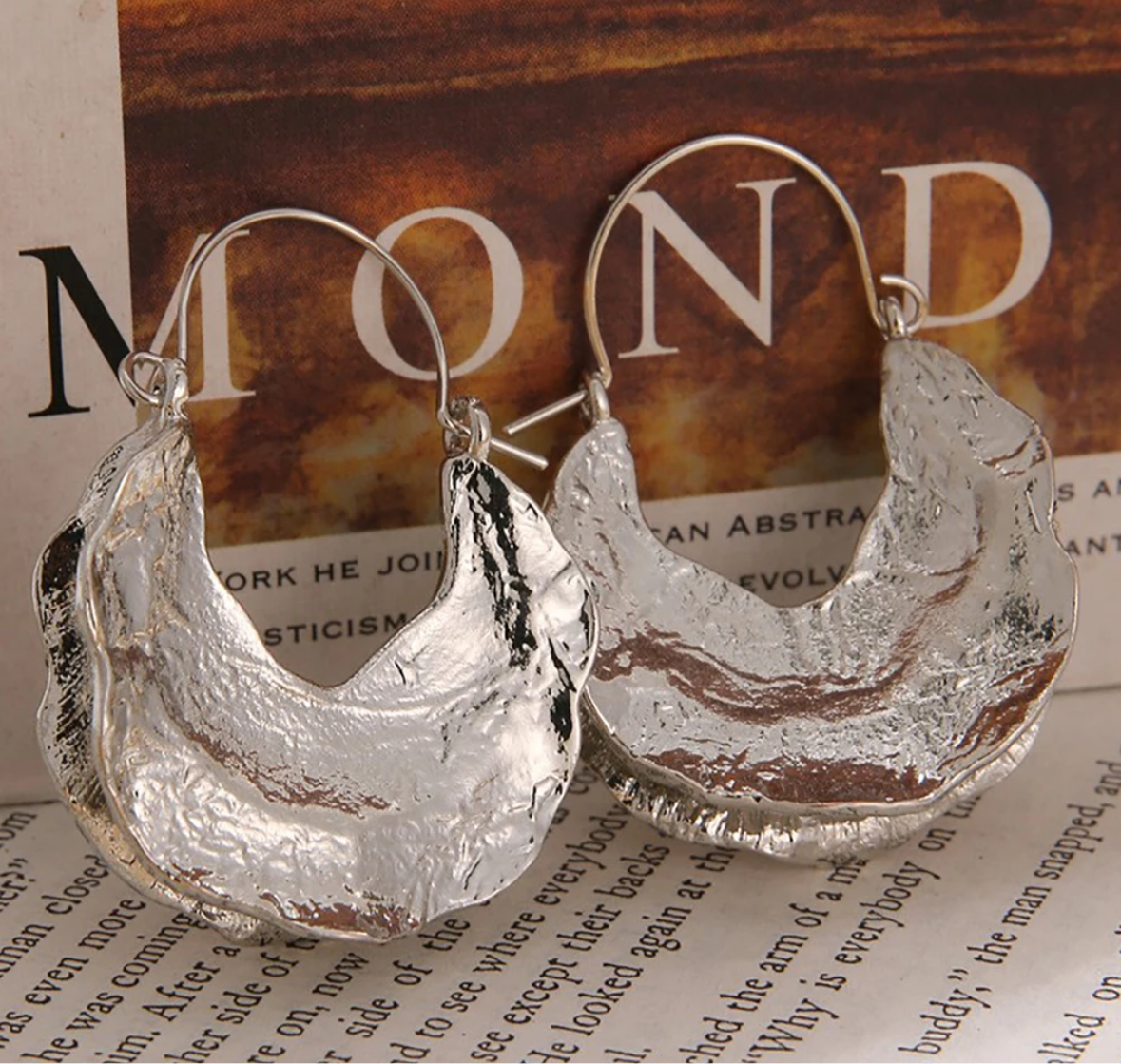 Silver Vintage Hoops