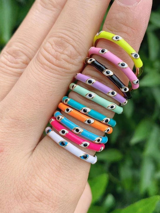 Evil Eye Enamel Ring