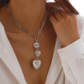 Silver Dripping Heart Necklace