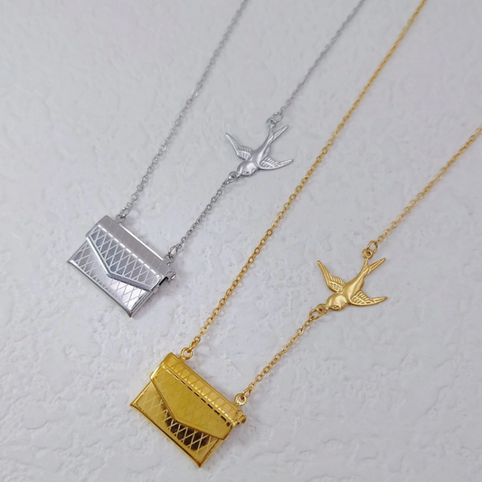 Envelope Bird Necklace