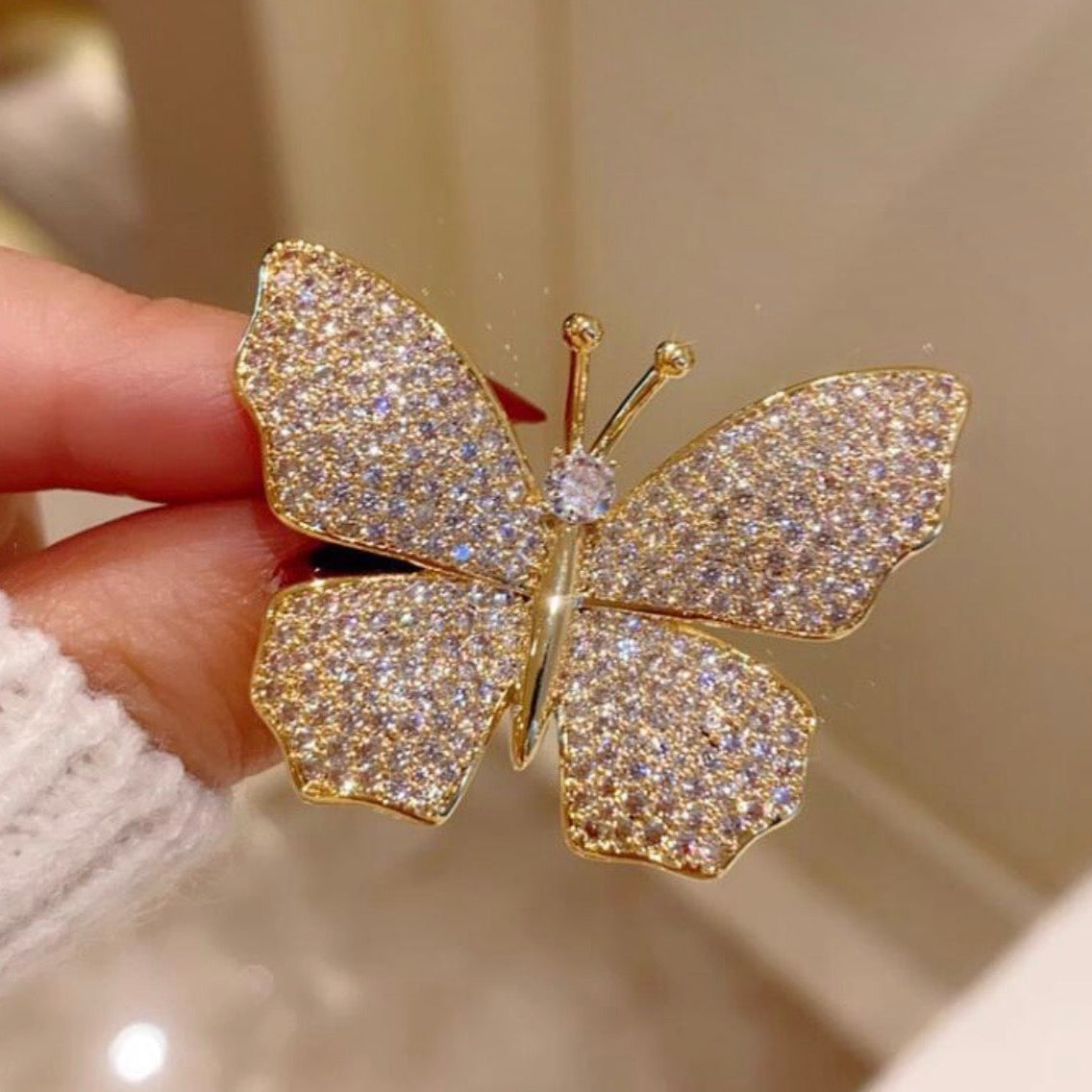 Diamond Butterfly Brooch