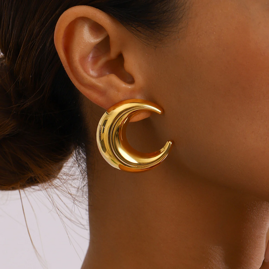 Crescent Moon Studs