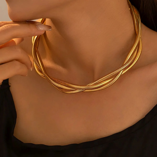 Twisted Wired Choker Necklace