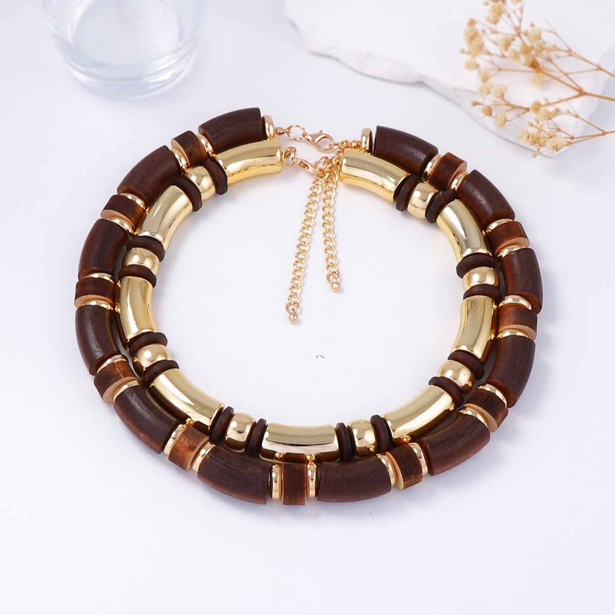 Wooden Bracelet and Neck Stack