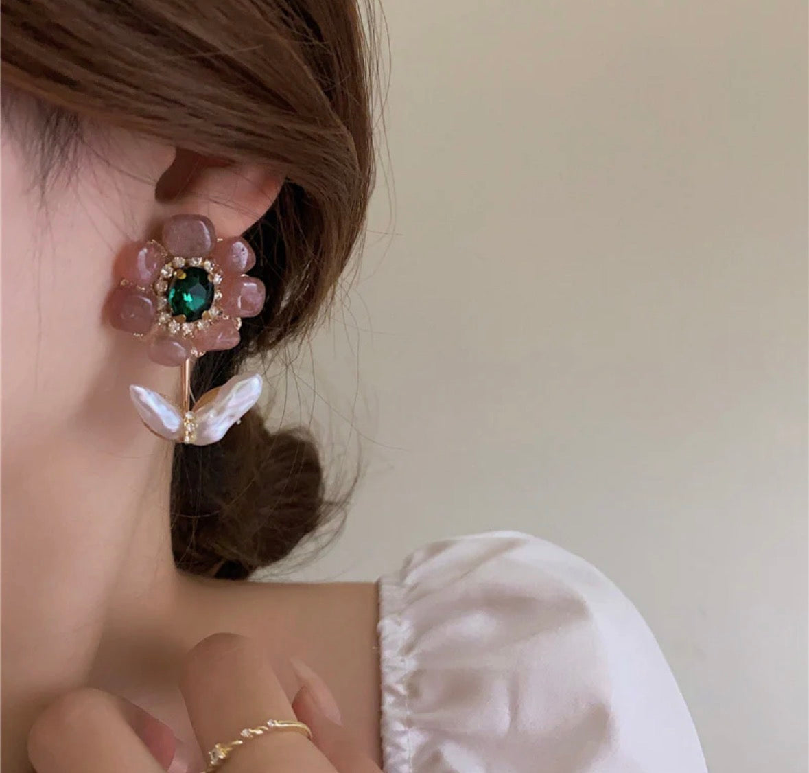 Pearl Flower Earrings