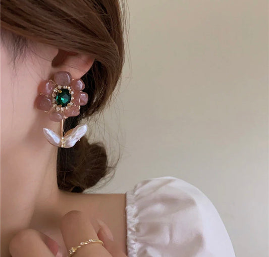Pearl Flower Earrings