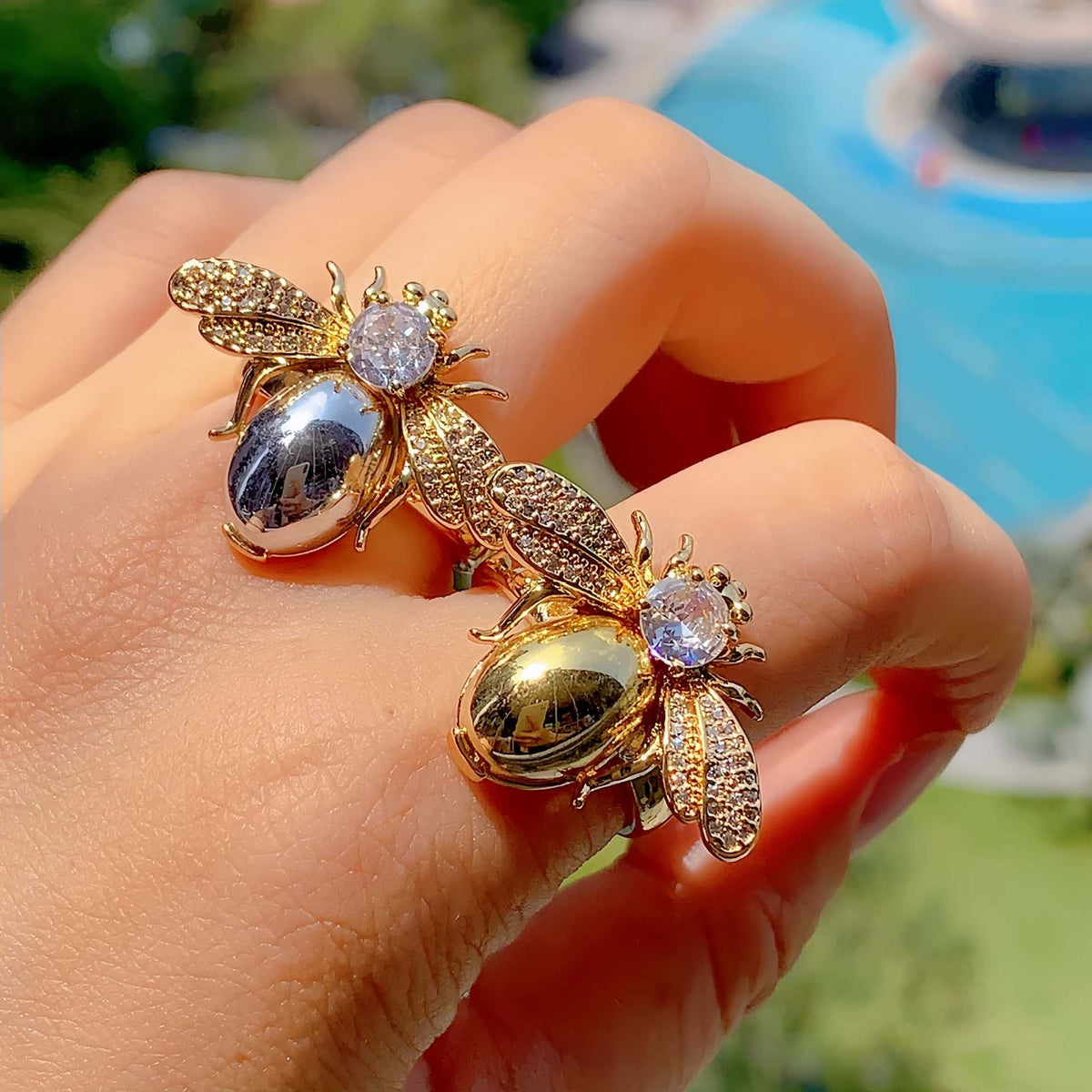 Diamond Bee Ring