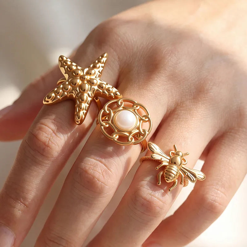 Gold Bee Ring