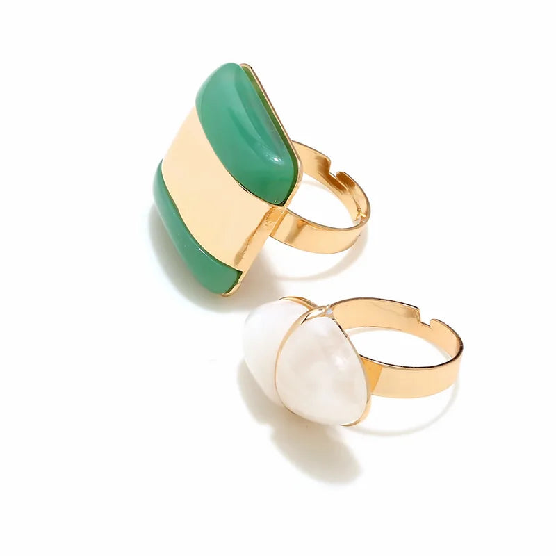 Cloud Matcha Ring set of 2