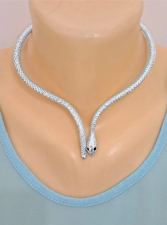 Silver Snake Choker