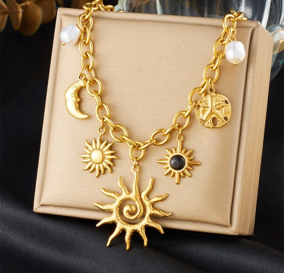Sun Stroke Charm Necklace