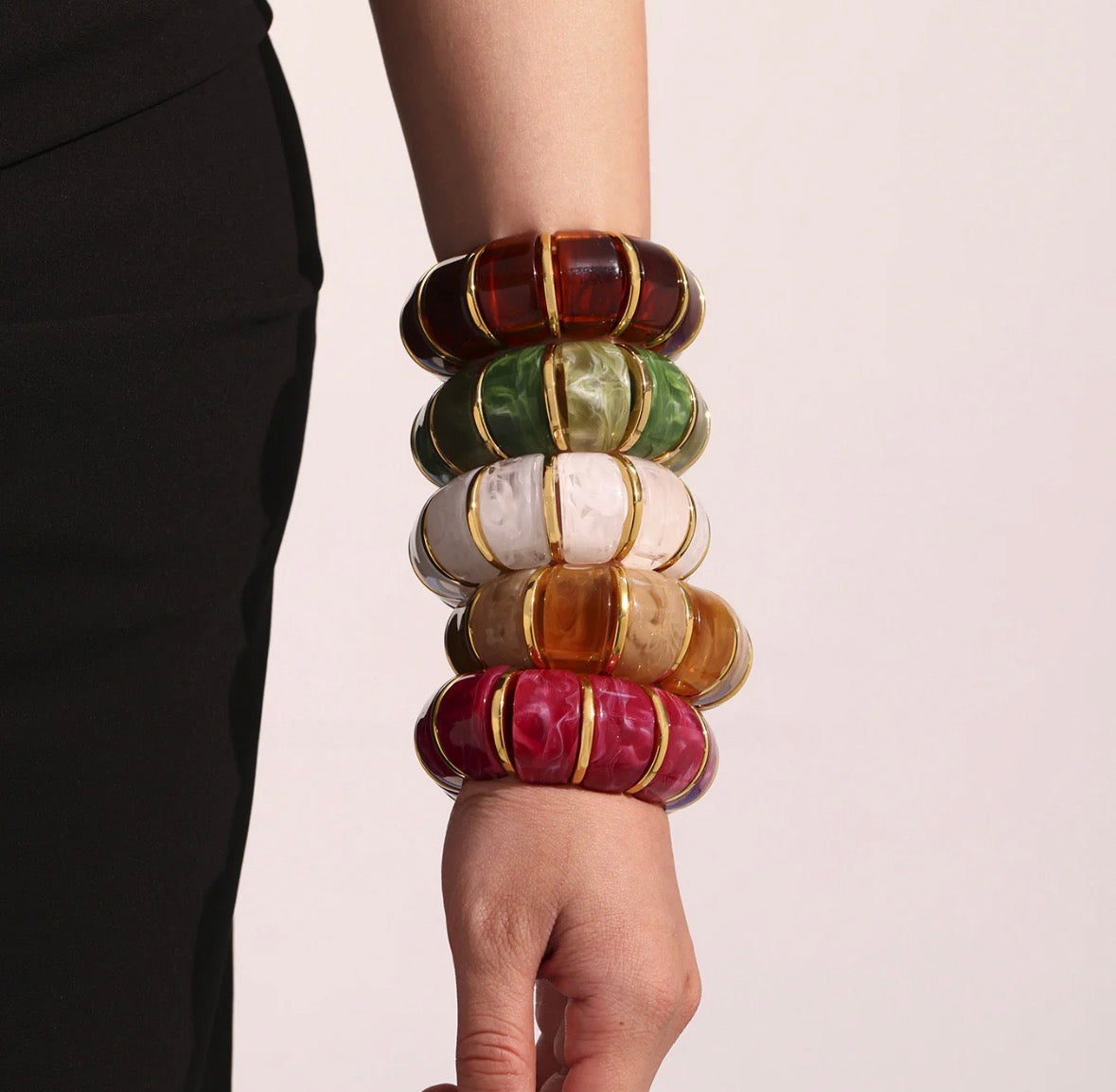 Resin Wide Stretchy Bracelet