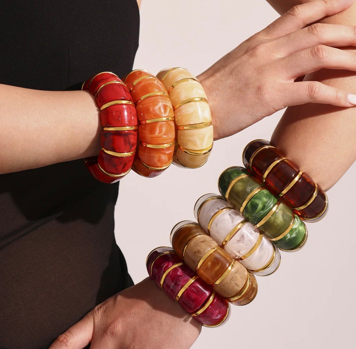 Resin Wide Stretchy Bracelet