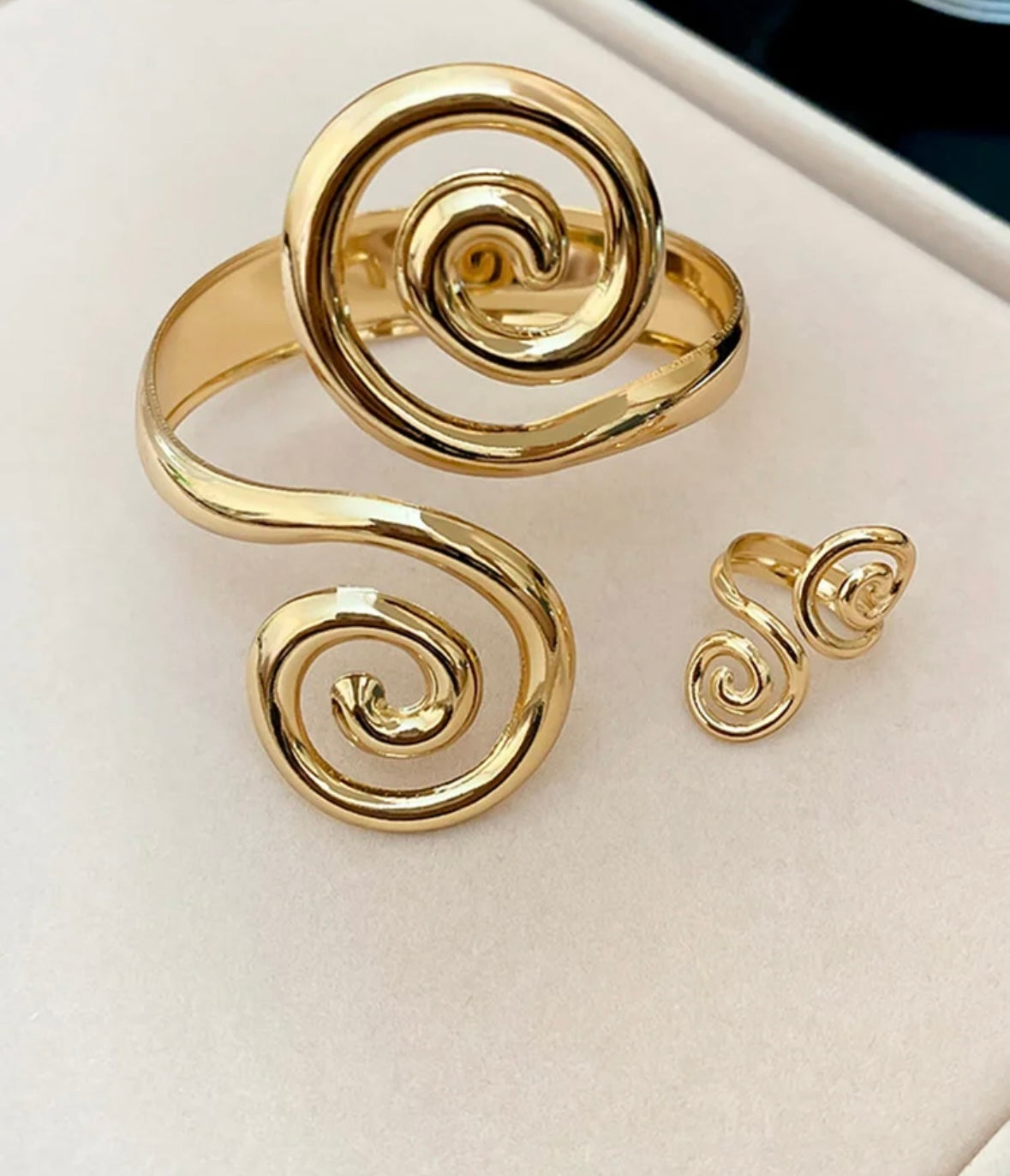 Swirl Bracelet and Rings