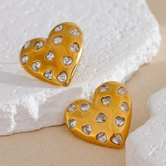 Heart Diamond Studs