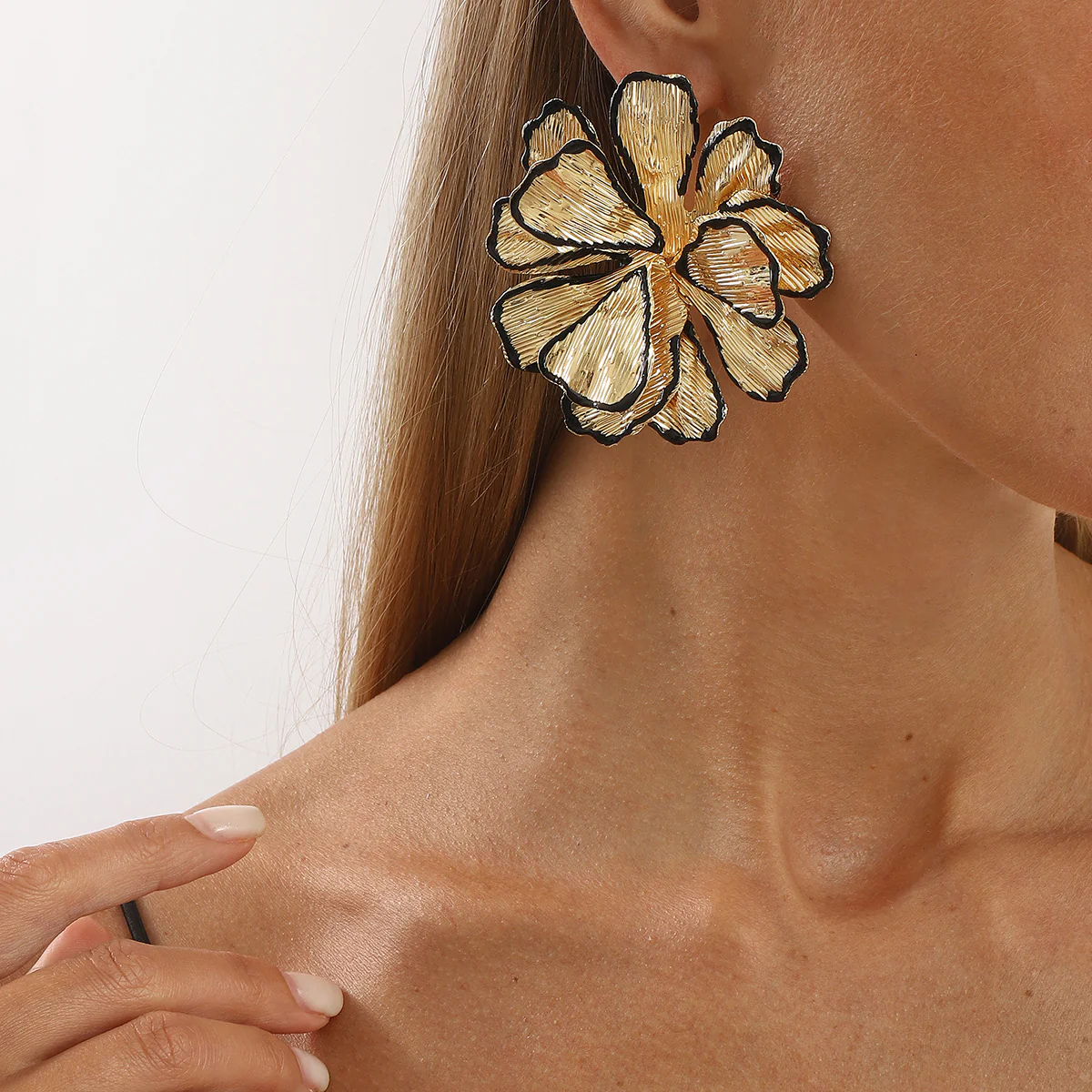 Golden Black Outline Earrings