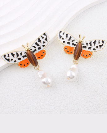 Leopard Print Butterfly Earrings